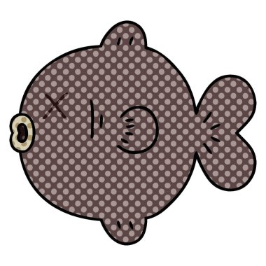 ilginç çizgi roman tarzı çizgi film balık 