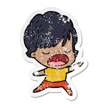 sıkıntılı etiket konuşuyor karikatür kadın