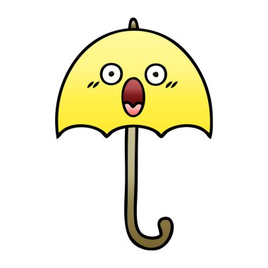 Degrade gölgeli karikatür şemsiye