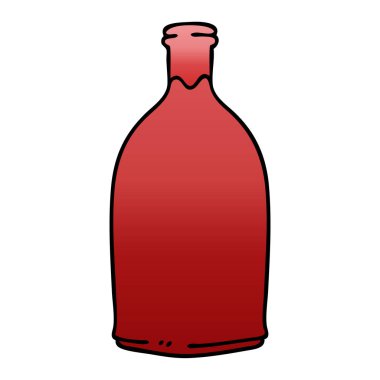 ilginç degrade gölgeli karikatür kırmızı şarap şişesi