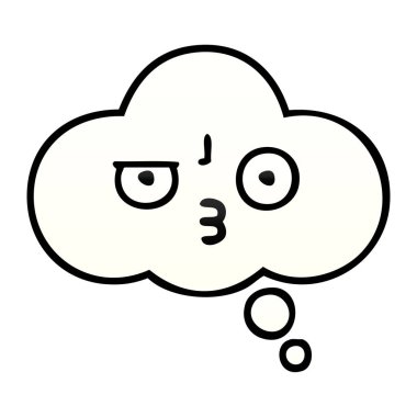 bir düşünce balonu degrade gölgeli karikatür