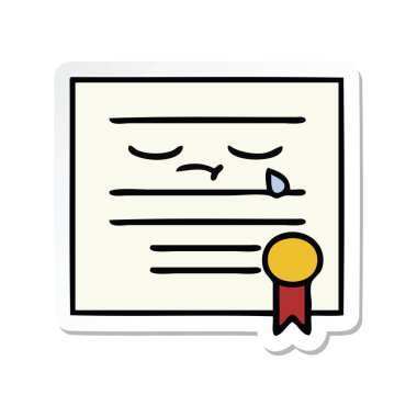 sevimli çizgi mezuniyet diploma etiket