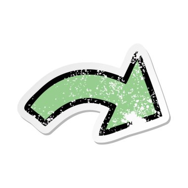 bir sevimli çizgi işaret eden ok sıkıntılı etiket