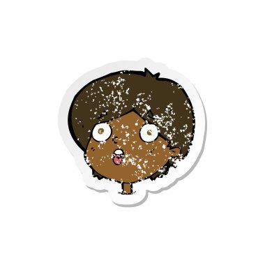 bir karikatür Retro sıkıntılı etiket ifade hayran