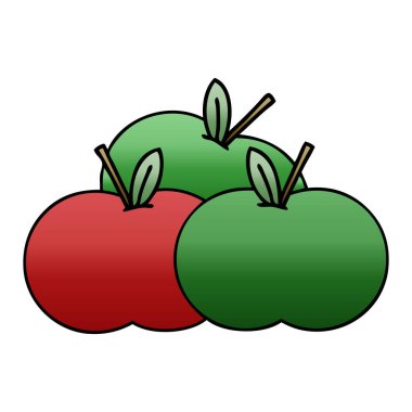 Degrade gölgeli karikatür sulu elma