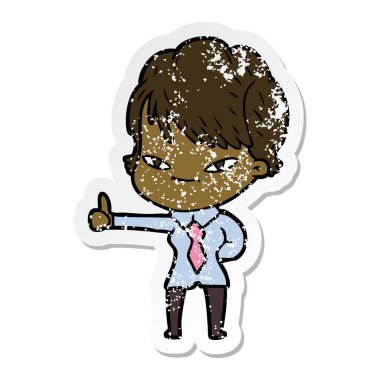 bir karikatür mutlu kadın sıkıntılı etiket