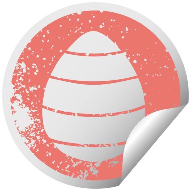 ilginç sıkıntılı dairesel peeling etiket sembolü Paskalya yortusu yumurta