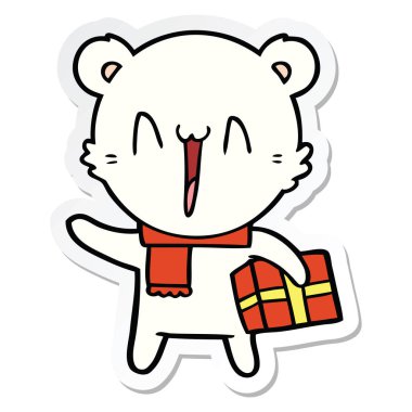 mutlu kutup ayısı çizgi film etiketi