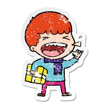 adam bir karikatür sıkıntılı etiket