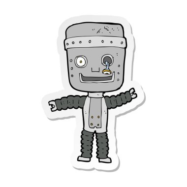 bir karikatür komik robot Sticker