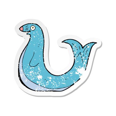 bir karikatür mutlu Retro sıkıntılı etiket mühür