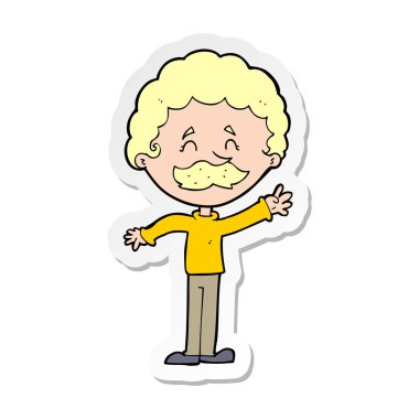 etiket bıyık sallayarak ile bir çizgi film adamın