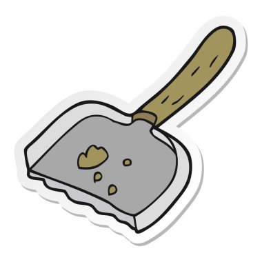 etiket bir çizgi film toz Pan