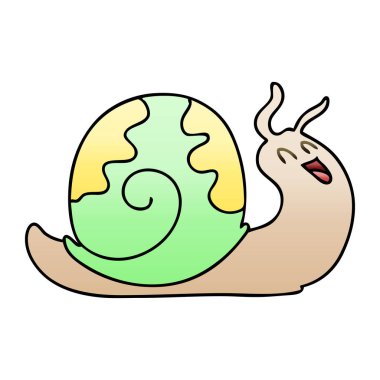 ilginç degrade gölgeli karikatür salyangoz