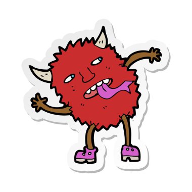 etiket bir komik karikatür canavar