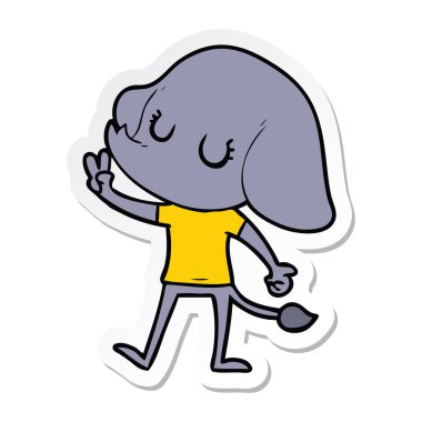 etiket sevimli çizgi fil