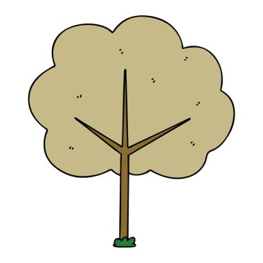 el çekilmiş ilginç karikatür ağaç