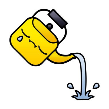 Degrade gölgeli karikatür dökerek su ısıtıcısı