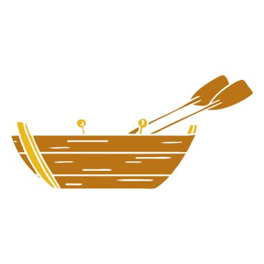 elle çizilmiş karikatür doodle bir ahşap tekne