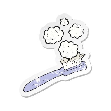 bir çizgi film diş fırçasının Retro sıkıntılı etiket