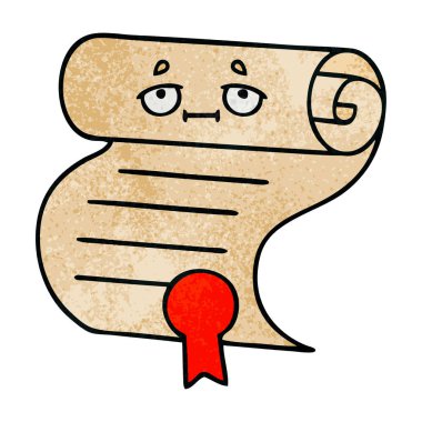 Retro grunge doku karikatür sözleşme