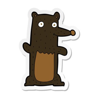 etiket bir çizgi film siyah ayı