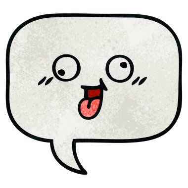 Retro grunge doku karikatür konuşma balonu