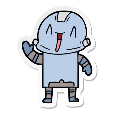 bir çizgi film robot Sticker