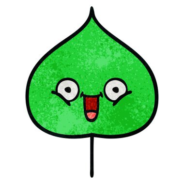 Retro grunge doku çizgi film ekspresiyon yaprak