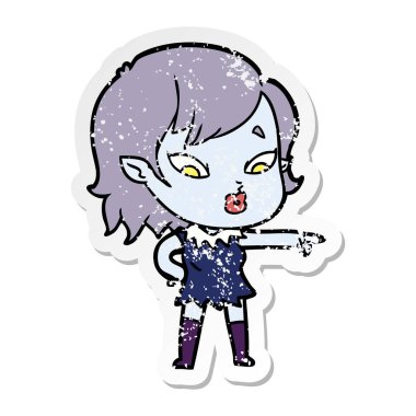 sevimli çizgi vampir kız sıkıntılı etiket