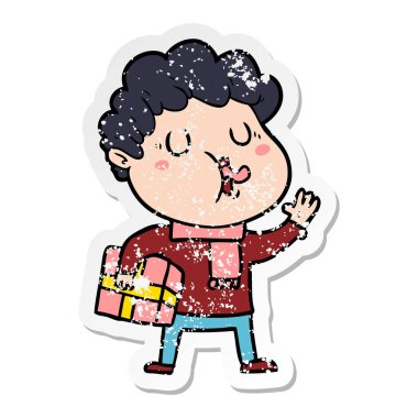 şarkı bir çizgi film adamın sıkıntılı etiket