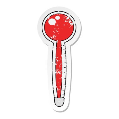 bir çizgi film termometre sıkıntılı etiket