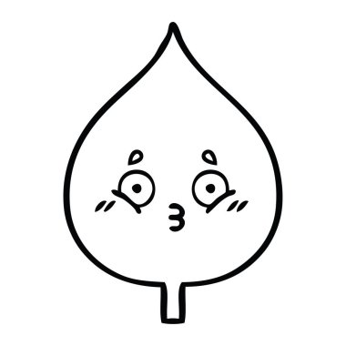 ekspresiyon bir yaprak çizim karikatür