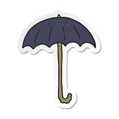 etiket bir karikatür şemsiye