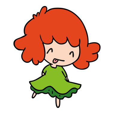 bir şirin kawaii kız çizgi film