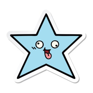 sevimli çizgi yıldız balık etiket