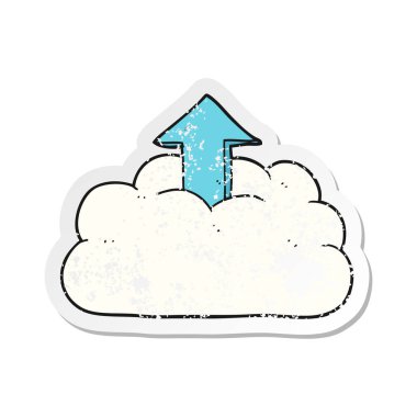 Retro sıkıntılı etiket bulutu çizgi film upload