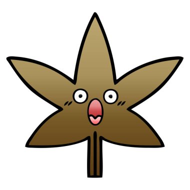 Degrade gölgeli karikatür sonbahar yaprak