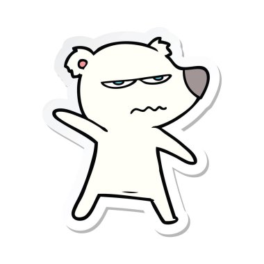 kızgın ayı kutup karikatür işaret, etiket