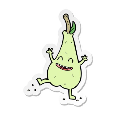 etiket bir karikatür armut dans mutlu