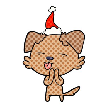 çizgi roman tarzı resimde dil weari yapışmasını bir köpek