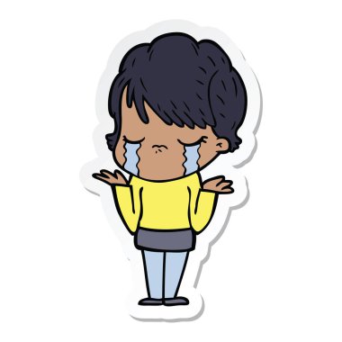 ağlayan bir çizgi film kadın etiketi