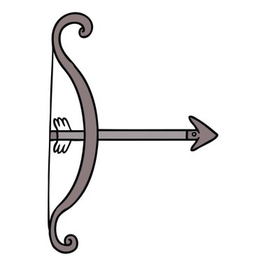 çizgi film doodle bir yay ve ok