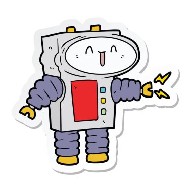 bir çizgi film robot Sticker
