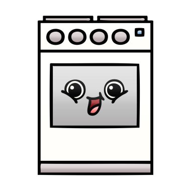 Degrade gölgeli karikatür mutfak fırın