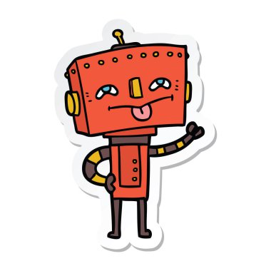 bir çizgi film robot Sticker