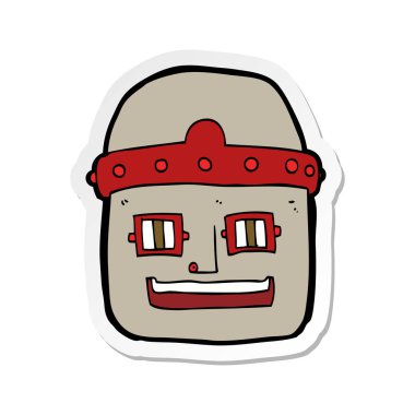 Etiket cartoon robot baş
