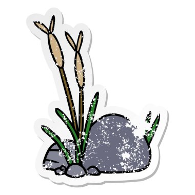 etiket karikatür doodle, taş ve çakıl elle çizilmiş sıkıntılı