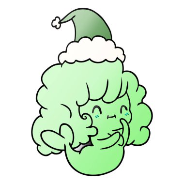 Noel degrade çizgi film kawaii hayalet el çekilmiş