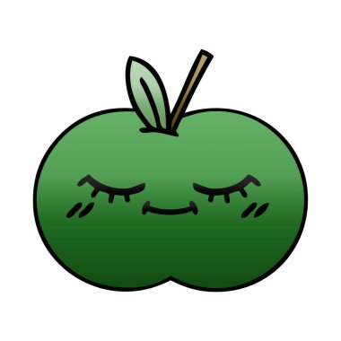 Degrade gölgeli karikatür sulu elma